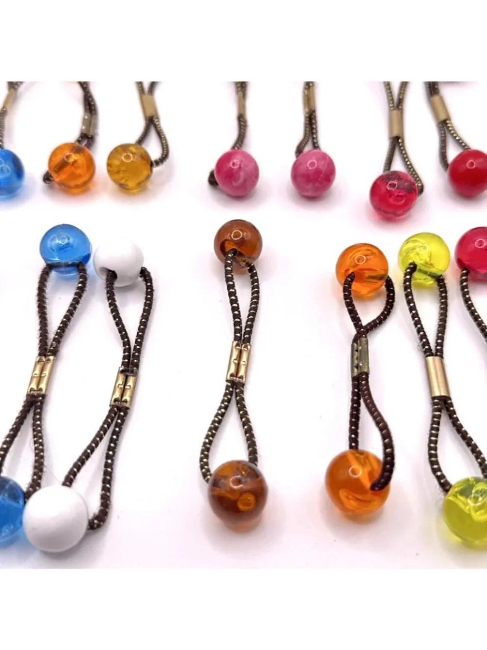 20 GOODY Vintage Ponytail Holders Twin Beads Medium Knocker Balls Hair Ties #2